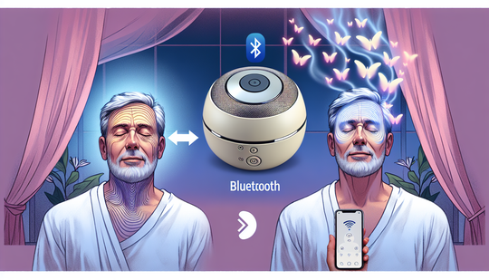 Man relaxing with a heated Bluetooth eye massager, showcasing modern eye care technology