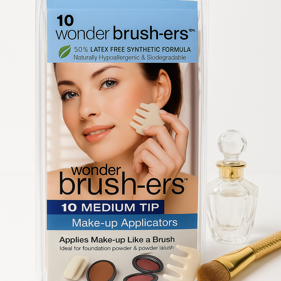 Wonder Brush-ers Make-up Applicators - 10 Medium Tip - White