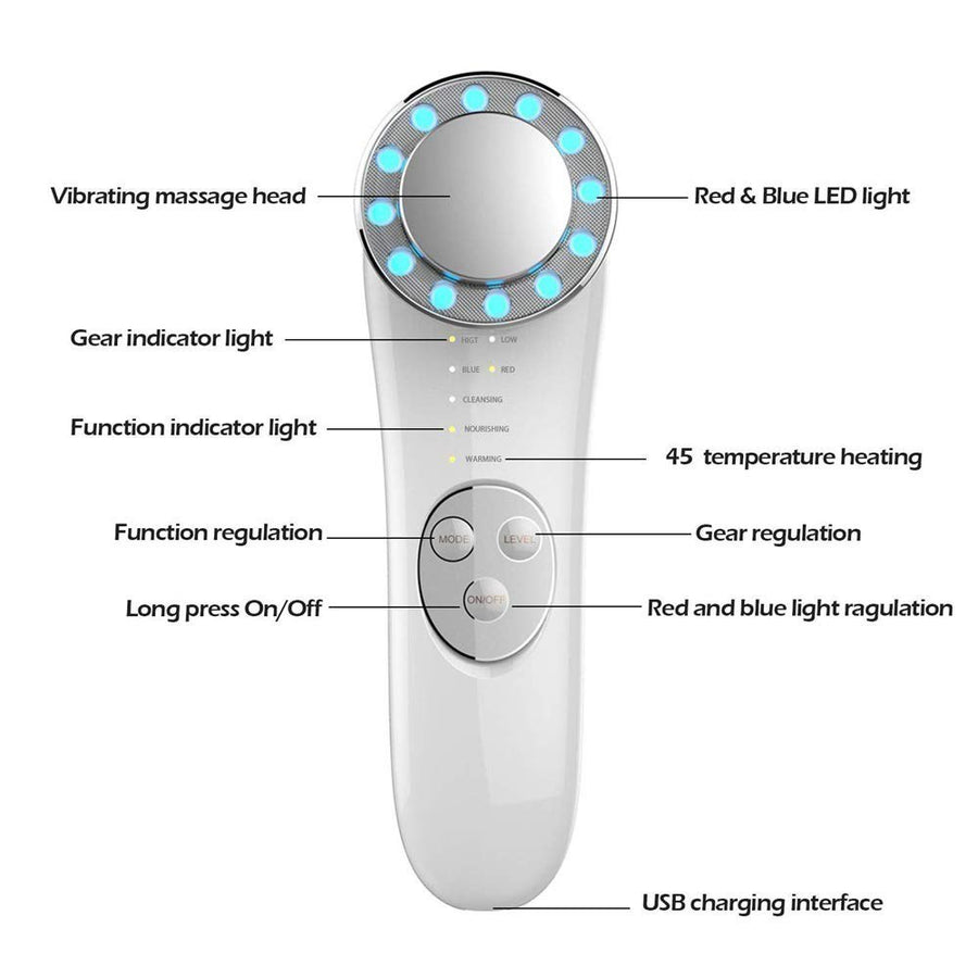 Facial Massager Skin Care Tools 7 In 1 Face Lifting Machine - Luniva