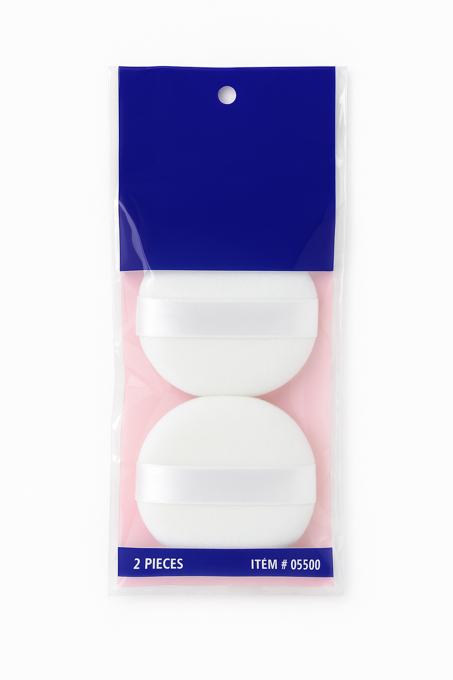 Wonder Pro Double Sided Cotton Puff With Satin Tape - 2 Pieces