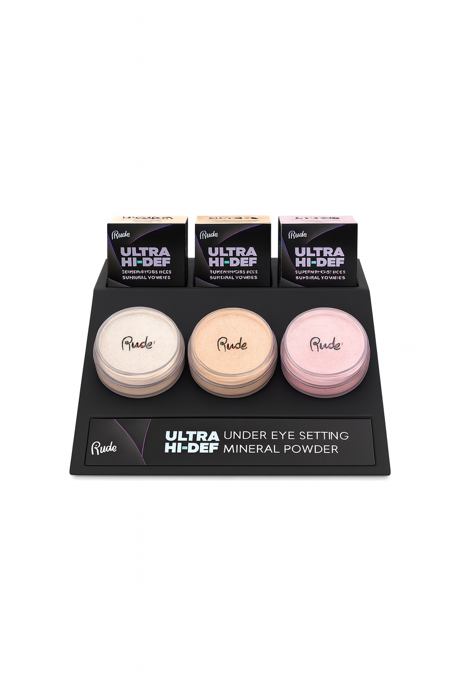 RUDE UHD Under Eye Setting Mineral Powder Display Set
