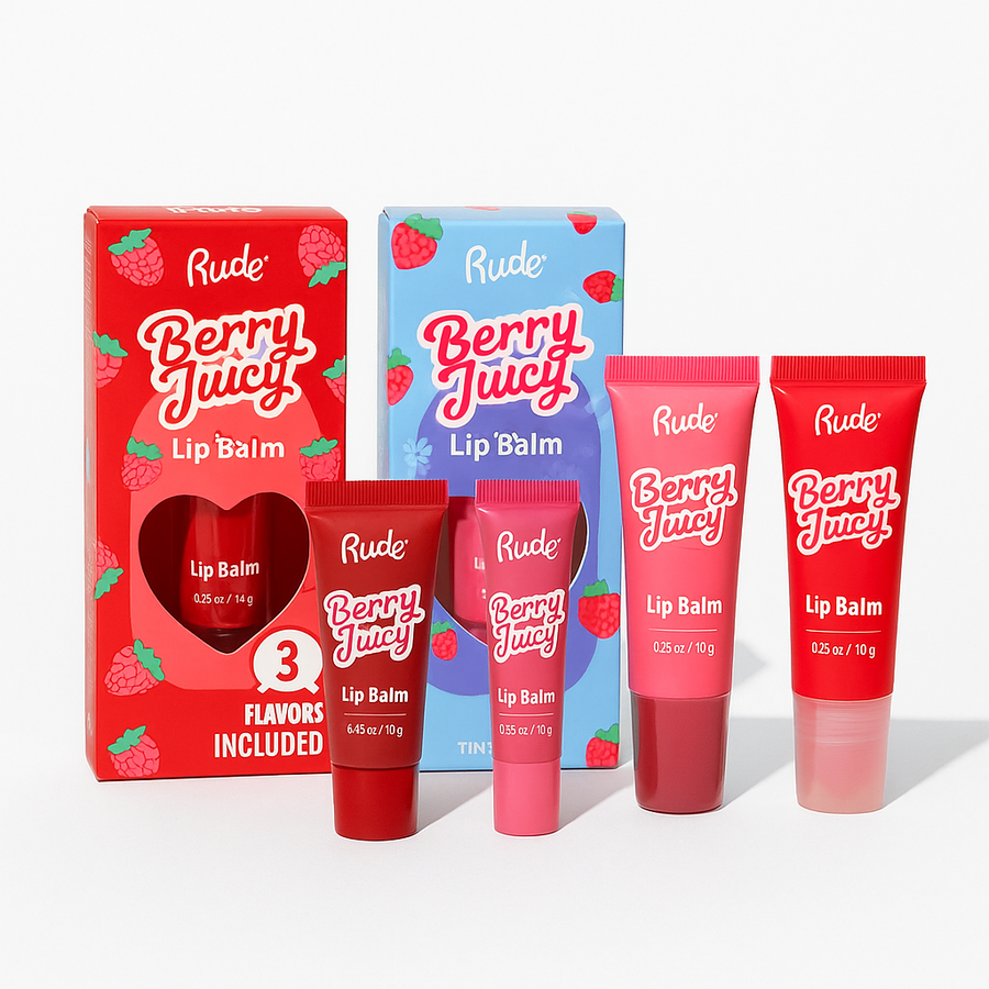 RUDE Berry Juicy Lip Balm Trio Set