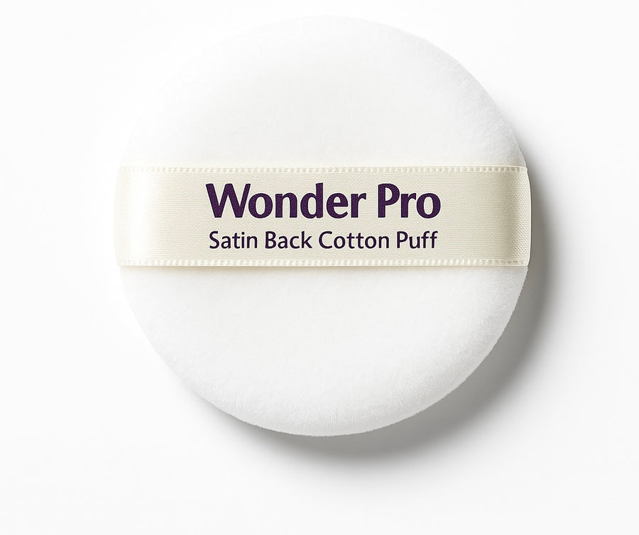 Wonder Pro Satin Back Cotton Puff For Face Powder - 3 Pieces