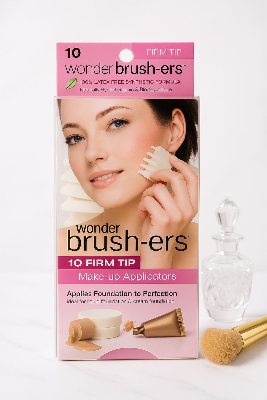 Wonder Brush-ers Make-up Applicators - 10 Firm Tip - White
