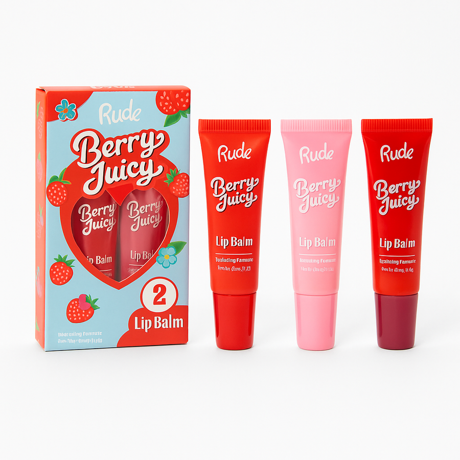 RUDE Berry Juicy Lip Balm Trio Set