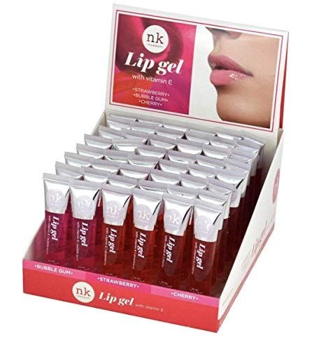 NICKA K Lip Gel Bubble Gum Display Case Set, 48 Pieces