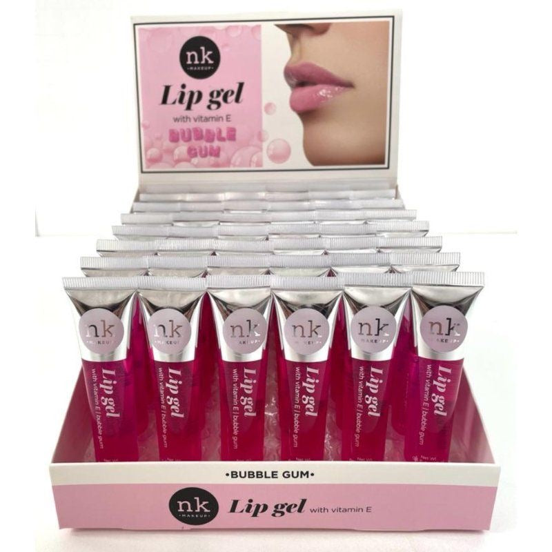 NICKA K Lip Gel Bubble Gum Display Case Set, 48 Pieces