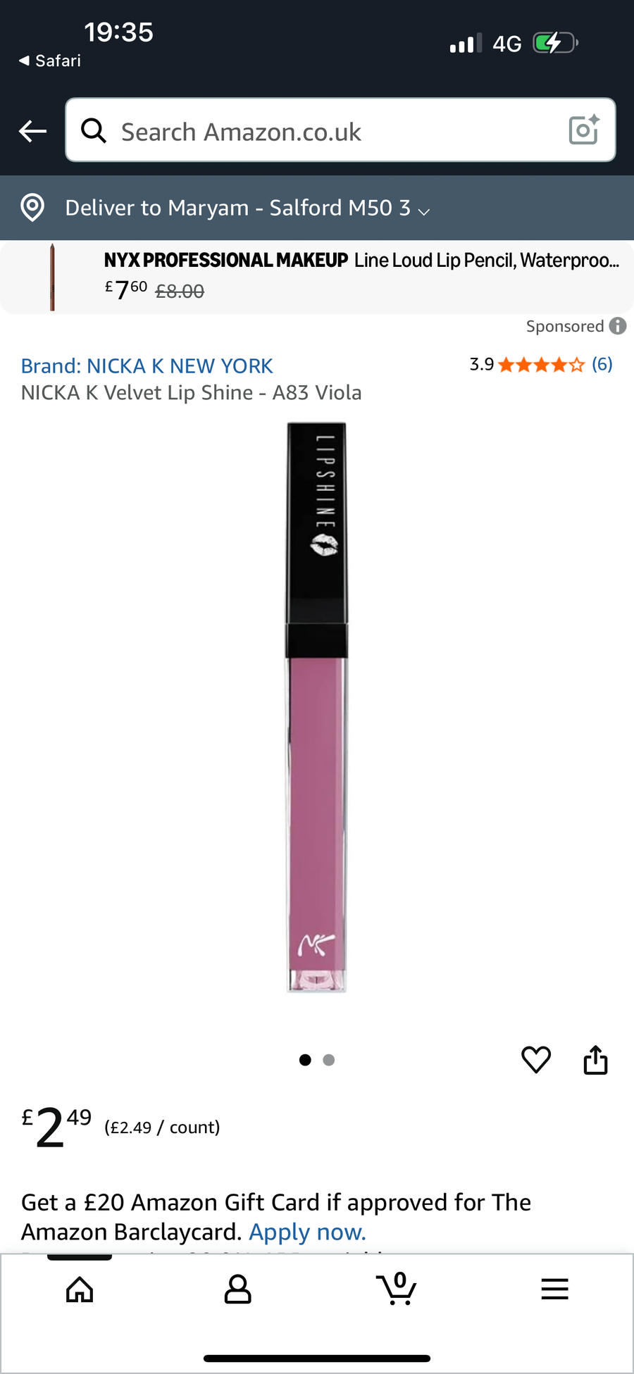 NICKA K Velvet Lip Shine
