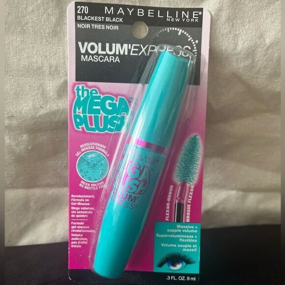 MAYBELLINE Volume Express The Mega Plush Waterproof Mascara - Very Black