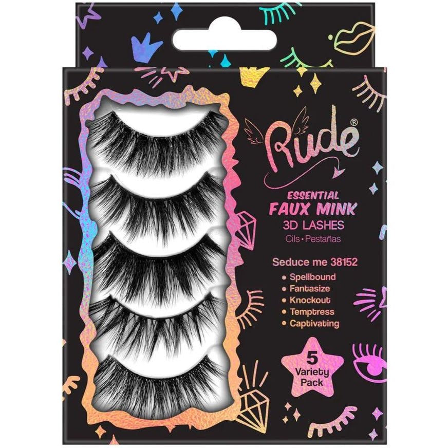 RUDE Essential Faux Mink 3D Lashes 5 Variety Pack - Surprise Me