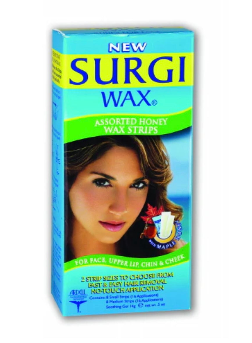 SURGI WAX Assorted Honey Facial Wax Strips - SG82516