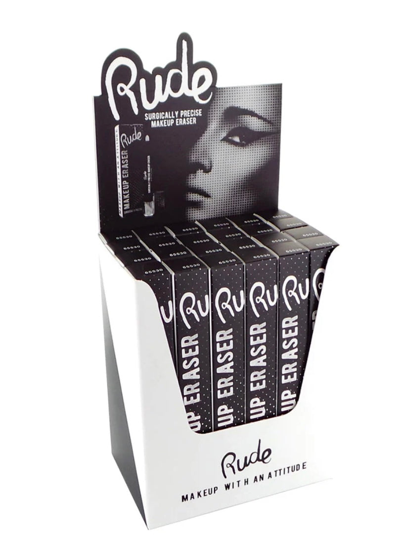 RUDE Surgically Precise Makeup Eraser Display Set, 24 Pieces