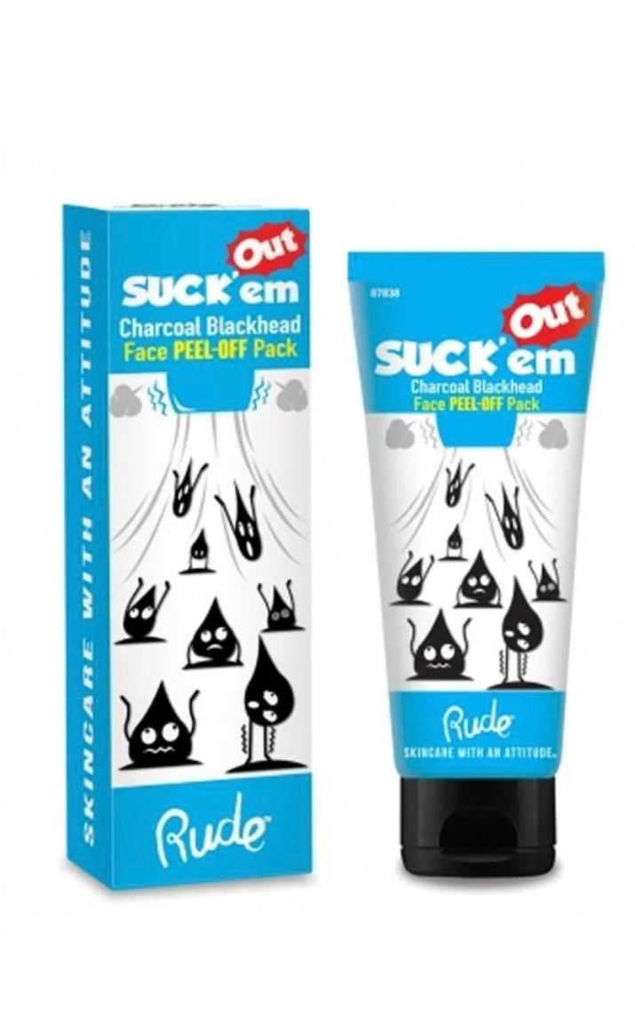 RUDE Suck'em Out Charcoal Blackhead Face Peel-off Pack