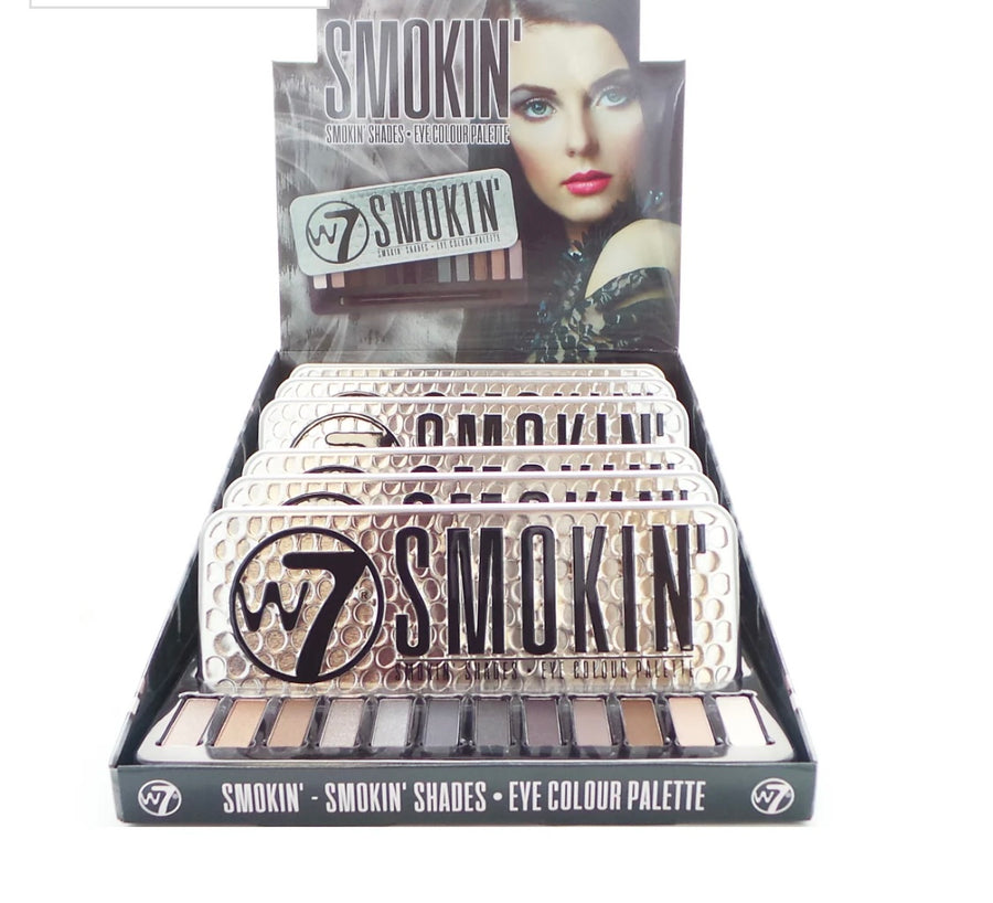W7 Smokin' Shades Eye Colour Palette Display Set, 6 Pieces plus Display Tester