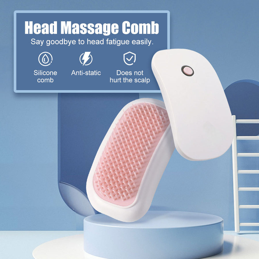 Head Massager Comb – Anti-Static Silicone Brush for Scalp Care